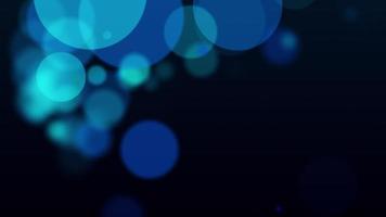 Resumen luces azules festivas borrosas bokeh movimiento animación 3d video