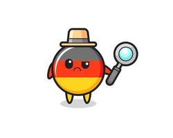 the mascot of cute germany flag badge as a detective vector