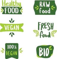 Healthy food badge set vector