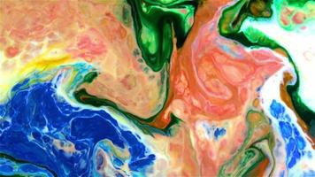 movimiento de pintura psicodélica líquida de tinta de color colorido abstracto video