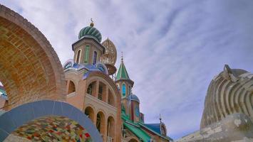 Temple of All Religions and blue sky sunny day in Kazan Russia photo