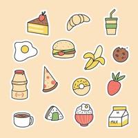 Cute Breakfast Stickers Beverage Clipart Illustration vector