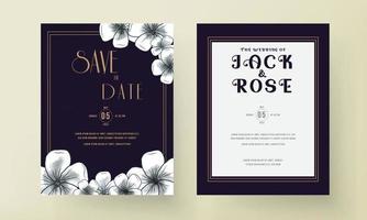 guardar la fecha diseño de tarjeta de invitación de boda vector