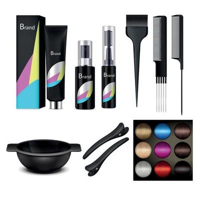Hair Coloring Icon Set