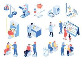 Vaccination Isometric Set vector