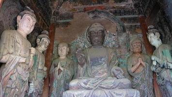 Maijishan Cave-Temple Complex in Tianshui city, Gansu Province China. photo