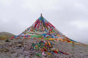 Tibetan Buddhist temple in Laji Shan Qinghai Province China photo