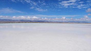 Majestic beautiful landscape of Caka salt lake in Qinghai China photo