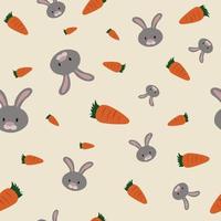 Seamless pattern with rabbits and carrots vector