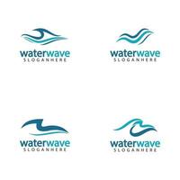 water wave logo design template vector