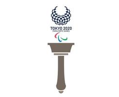 Official symbol Tokyo 2020 japan Paralympic games abstract with torch vector