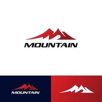 Abstract mountain logo design with initial letter M vector