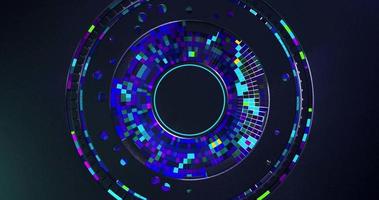 Rings rotating inside concentric square cells randomly change color video