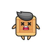 the dead wooden box mascot character vector