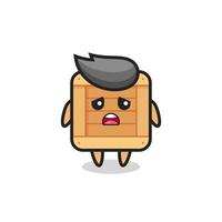 disappointed expression of the wooden box cartoon vector