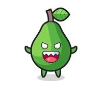 illustration of evil avocado mascot character vector