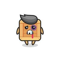 injured wooden box character with a bruised face vector