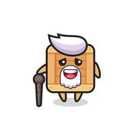 cute wooden box grandpa is holding a stick vector