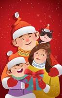Family Gathering in Christmas vector