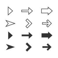 Set of different next arrow icon vector