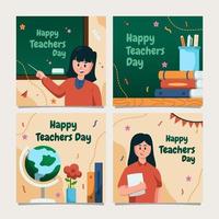 Teachers Day Social Media Template vector