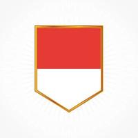 Indonesia or Monaco flag vector with shield frame