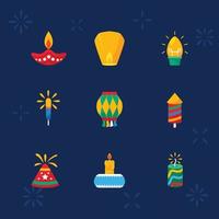 Light And Firecracker For Celebrating Diwali vector