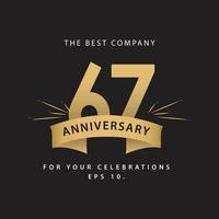 67 Years Anniversary Celebration Vector Template Design Illustration