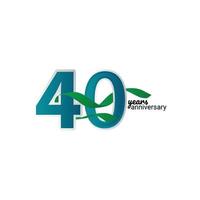 40 Years Anniversary Celebration Vector Template Design Illustration