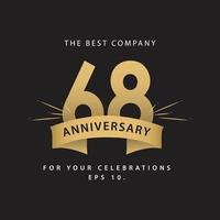 68 Years Anniversary Celebration Vector Template Design Illustration