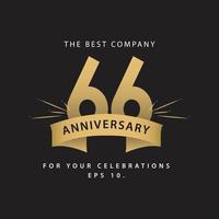 66 Years Anniversary Celebration Vector Template Design Illustration