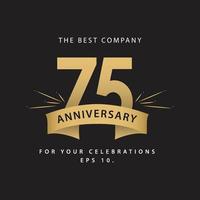 75 Years Anniversary Celebration Vector Template Design Illustration