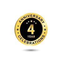 4 Years Anniversary Celebration Vector Template Design Illustration