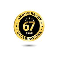 67 Years Anniversary Celebration Vector Template Design Illustration