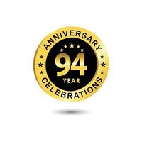 94 Years Anniversary Celebration Vector Template Design Illustration