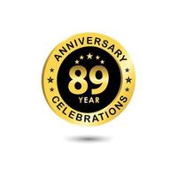 89 Years Anniversary Celebration Vector Template Design Illustration