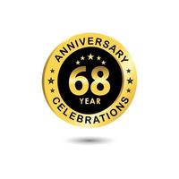 68 Years Anniversary Celebration Vector Template Design Illustration