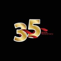 35 Years Anniversary Celebration Vector Template Design Illustration