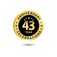 43 Years Anniversary Celebration Vector Template Design Illustration