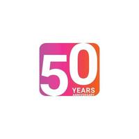 50 Years Anniversary Celebration Vector Template Design Illustration