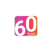 60 Years Anniversary Celebration Vector Template Design Illustration