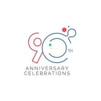 90 th Anniversary Celebration Vector Template Design Illustration