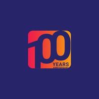 100 Years Anniversary Celebration Vector Template Design Illustration