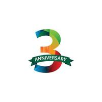 3 Years Anniversary Celebration Vector Template Design Illustration