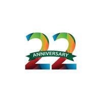 22 Years Anniversary Celebration Vector Template Design Illustration