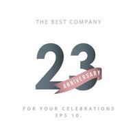 23 Years Anniversary Celebration Vector Template Design Illustration