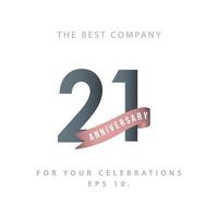 21 Years Anniversary Celebration Vector Template Design Illustration