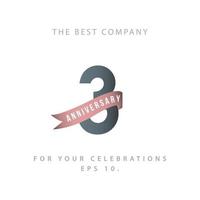 3 Years Anniversary Celebration Vector Template Design Illustration