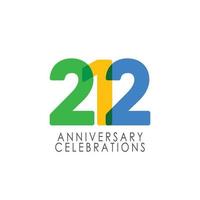 212 Years Anniversary Celebration Vector Template Design Illustration