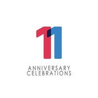 11 Years Anniversary Celebration Vector Template Design Illustration